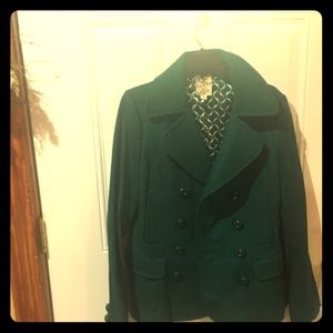 Teal pea coat